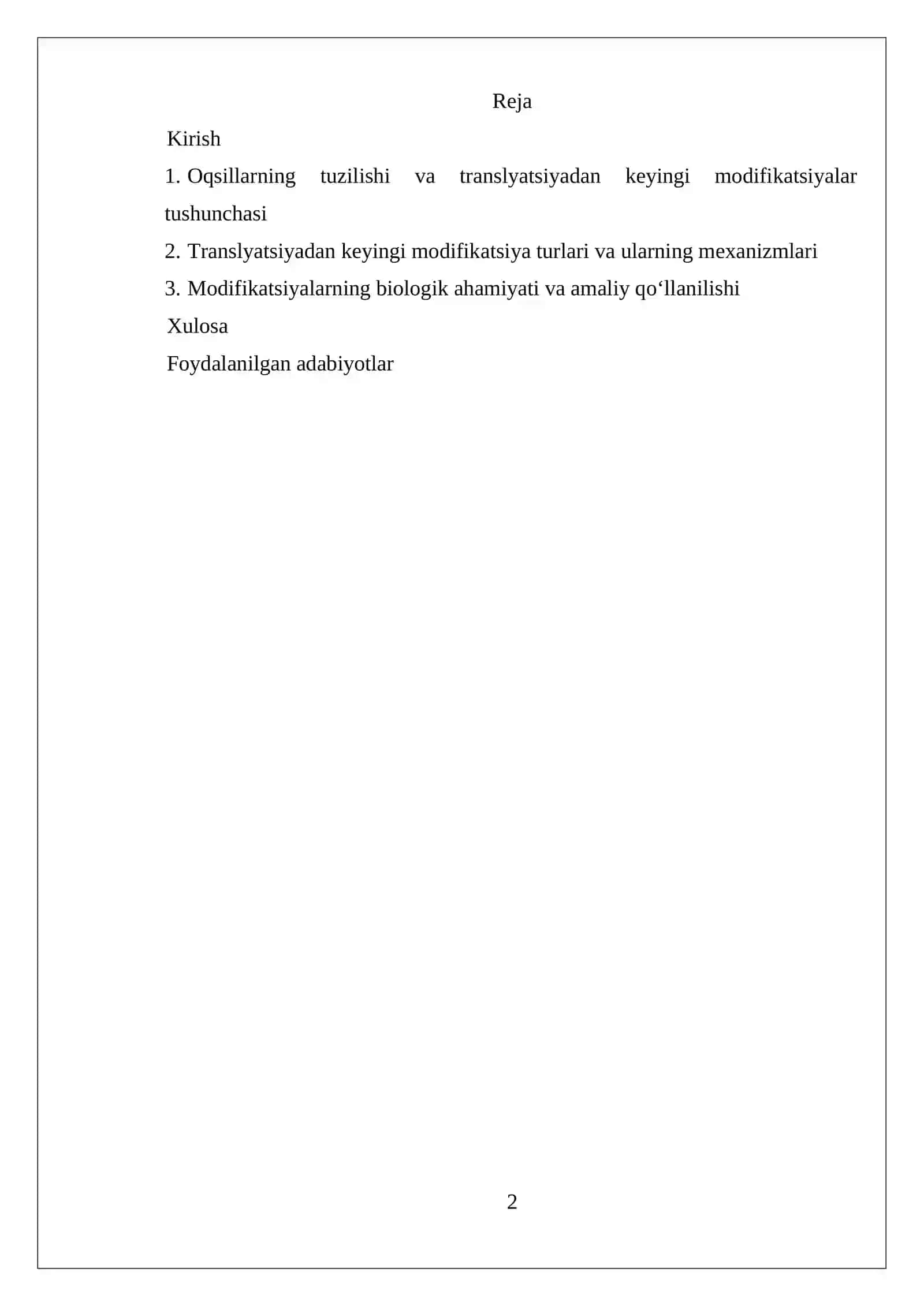 Turli xil oqsillarning translatsiyadan keyingi modifikatsiyalari 2