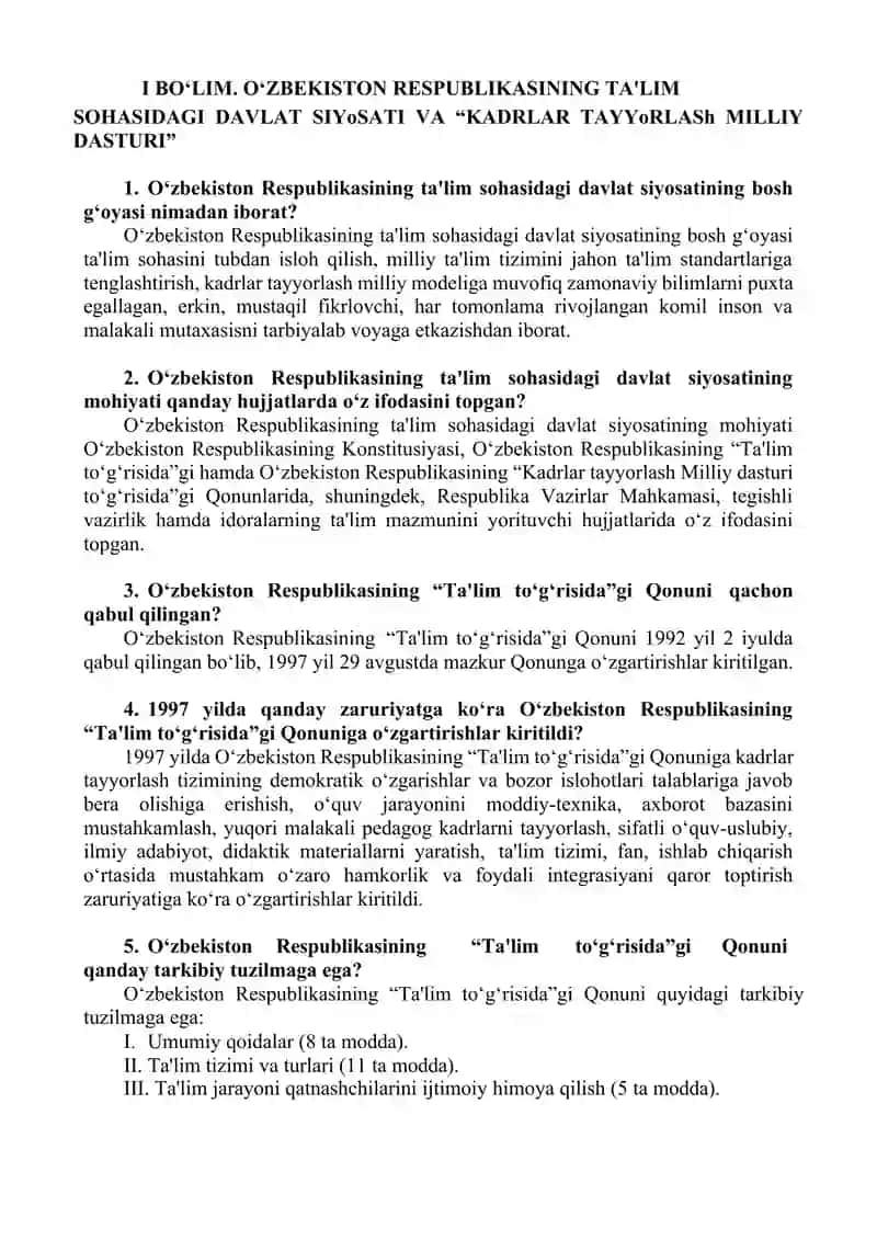 Argos PEDAGOGIKA 1000 ta savolga 1000 ta javob metodik qoʻllanma 2