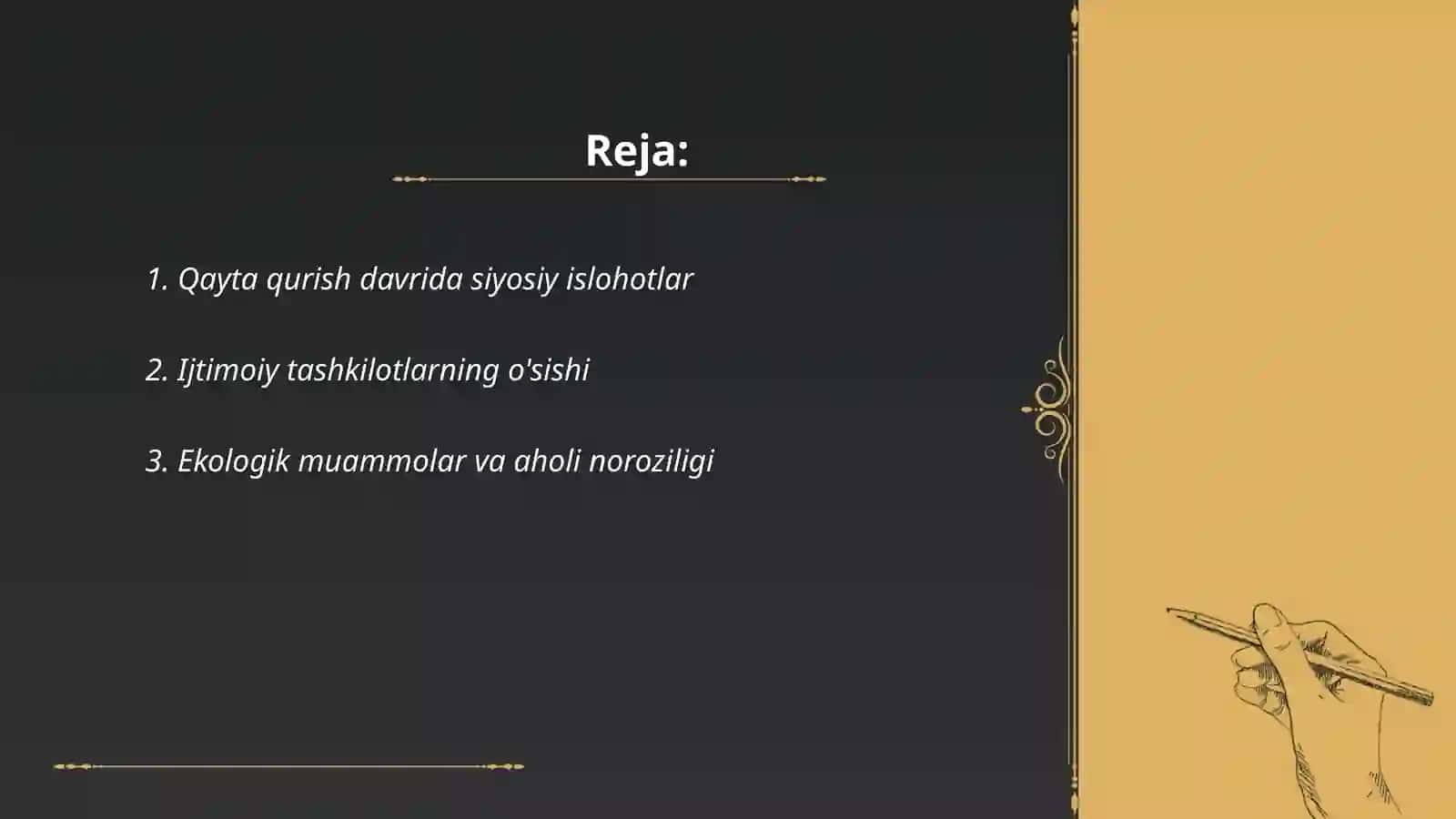 "Qayta qurish" yillarda O'zbekistondagi ijtimoiy-siyosiy vaziyat 2
