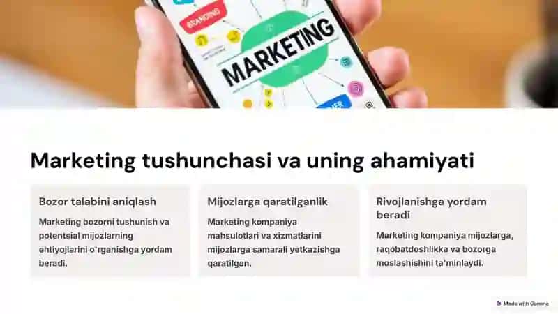 O'zbekistonda marketing faoliyatini tashkil etish 2