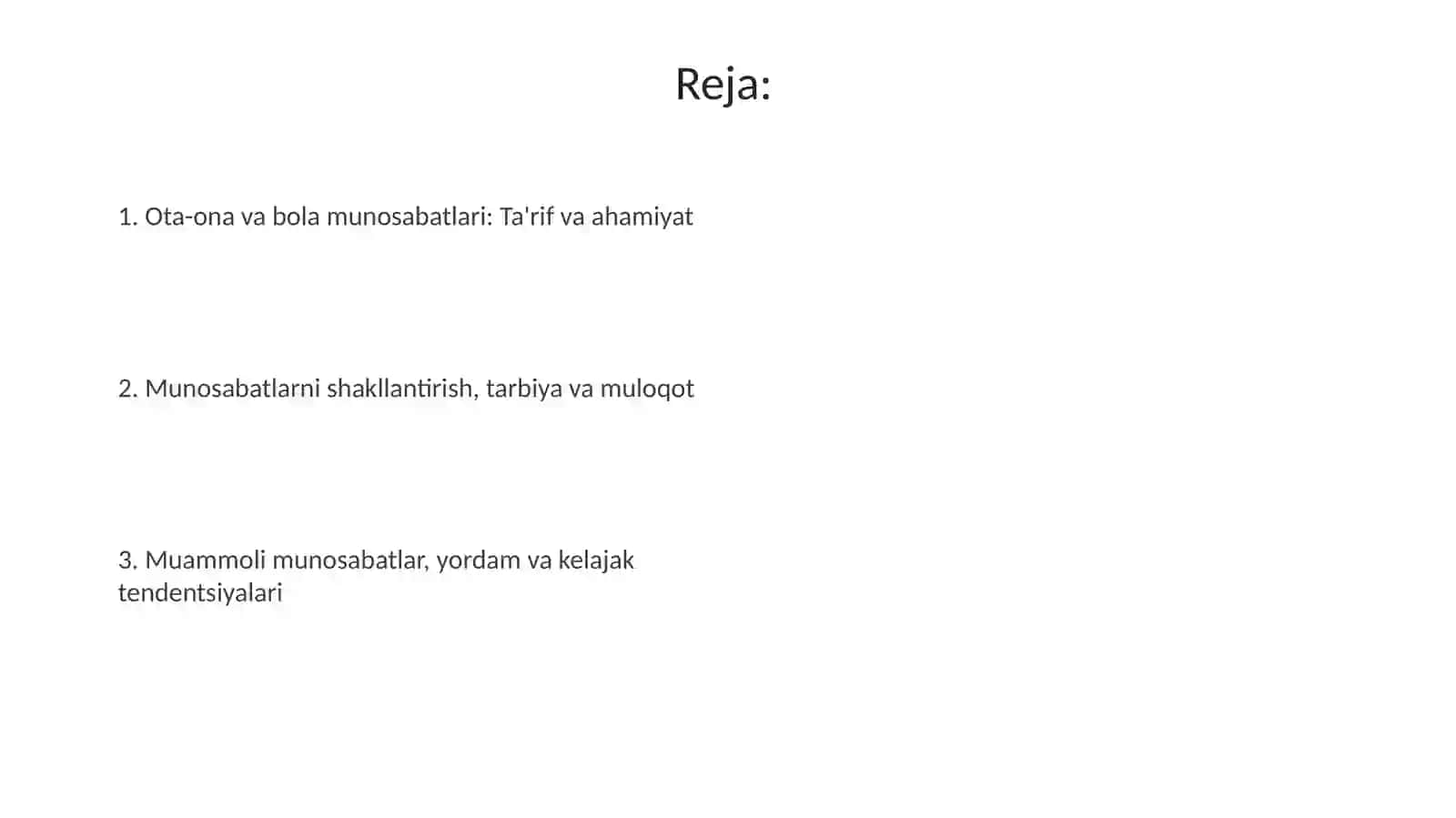 Ota Ona bola munosabatlar tizimi 2