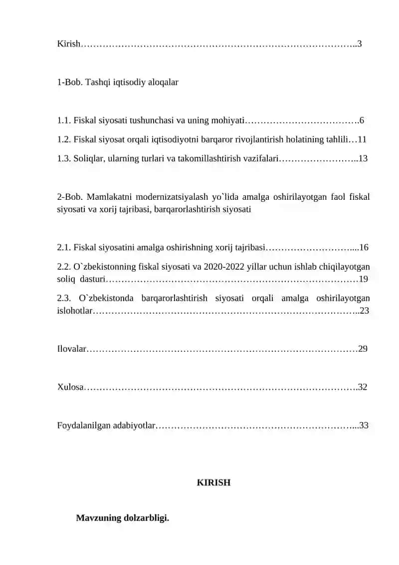 Tashqi iqtisodiy aloqalarni ifodalovchi ko‘rsatkichlar 2
