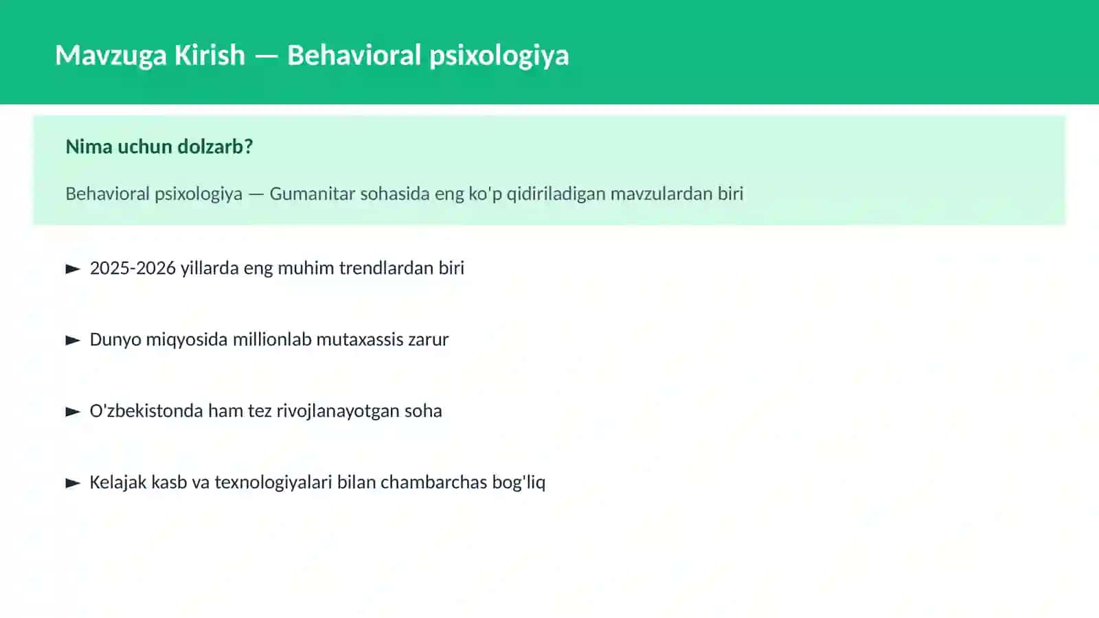 Behavioral psixologiya 2