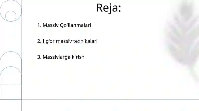 Massivlar (Arrays) 2