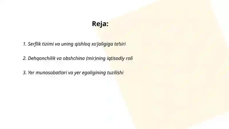 Serflik tizimi va uning qishloq xo‘jaligiga ta’siri 2