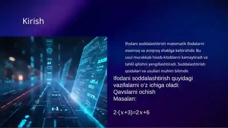 Ifodani soddalashtirish 2