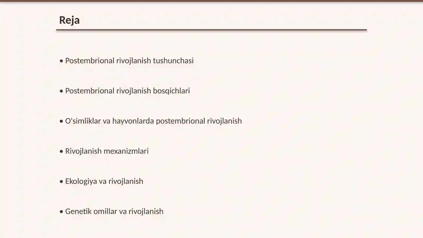 Postembrional rivojlanish 2