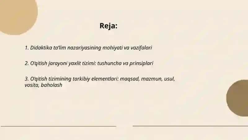 Didaktika ta'lim nazariyasi 2