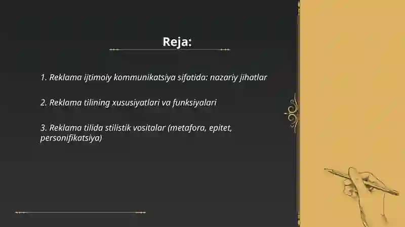 Reklama tilining xususiyatlari va funksiyalari 2