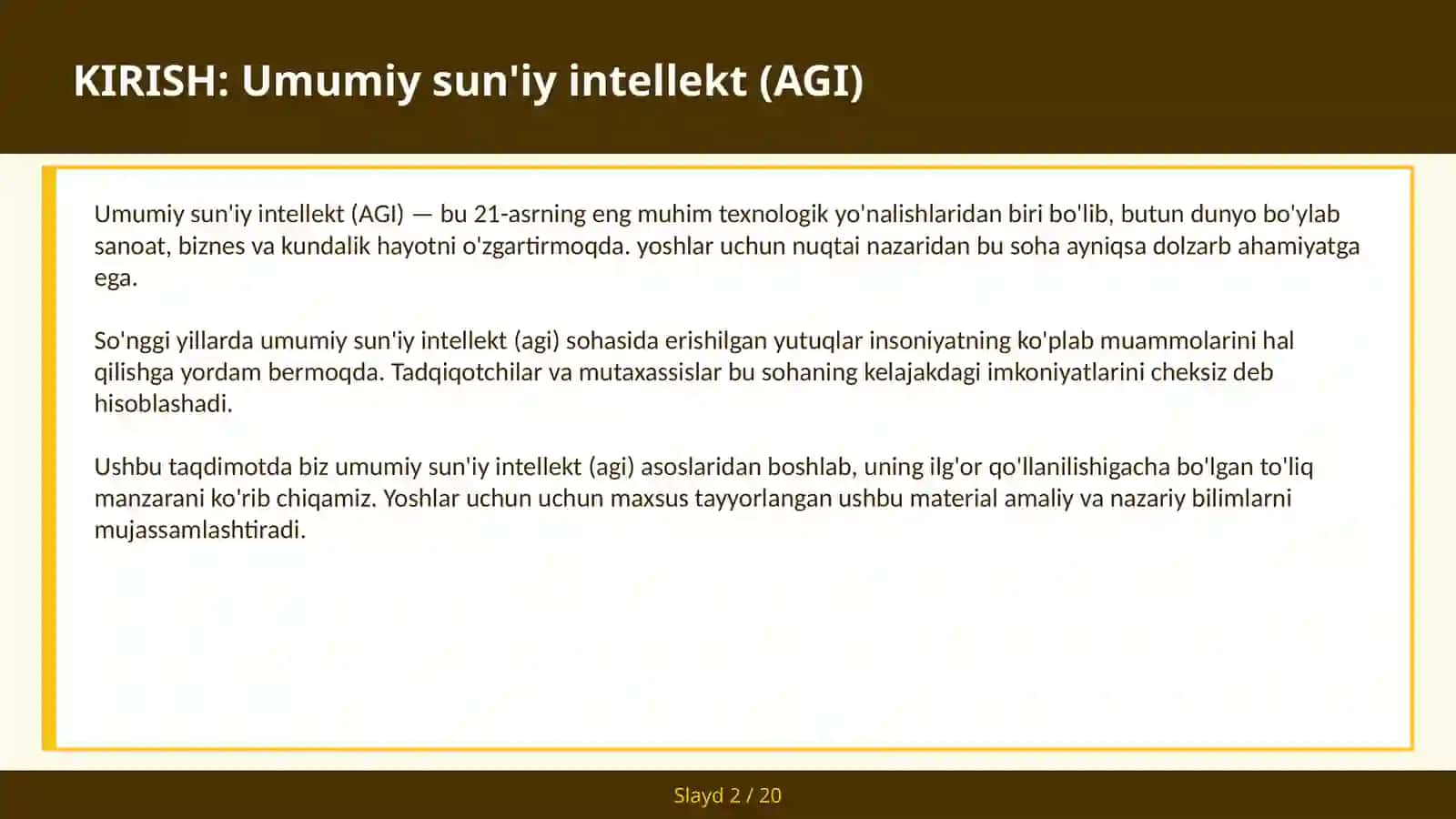 UMUMIY SUN'IY INTELLEKT (AGI) 2