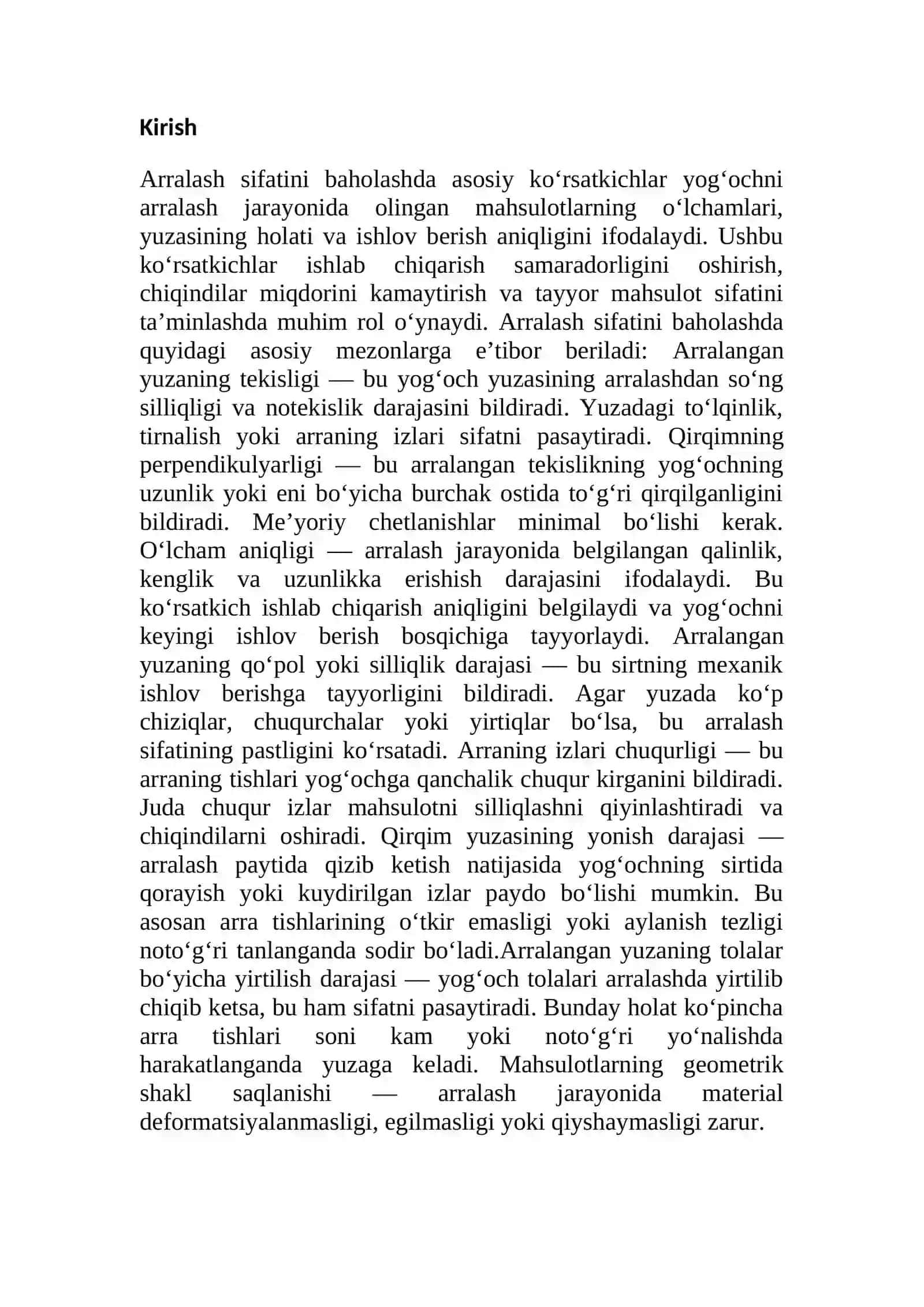 Arralash sifatini baxolashdagi asosiy kursatgichlar 2
