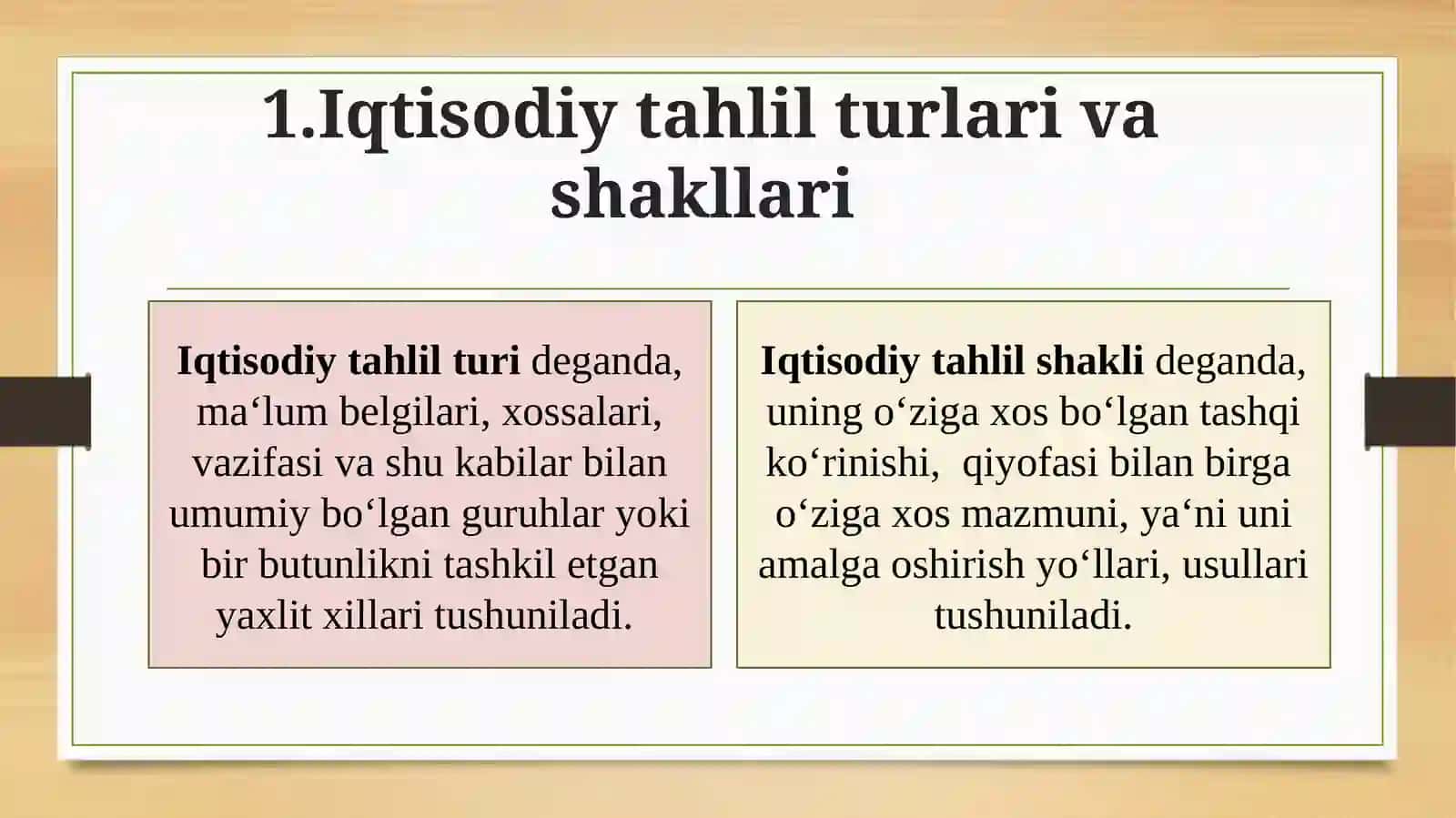 Iqtisodiy tahlilning turlari va shakllari 2