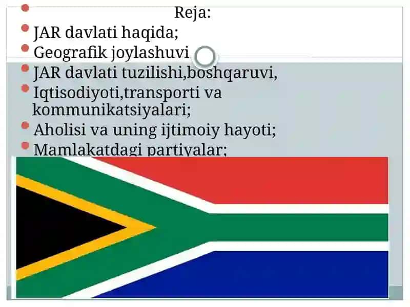 JAR (Janubiy Afrika Respublikasi) davlati 2
