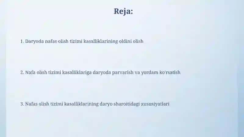 Dariyalarda nafas olish tizimi a'zolarin kasalliklarining kechishi va parvarish xususiyatlari 2