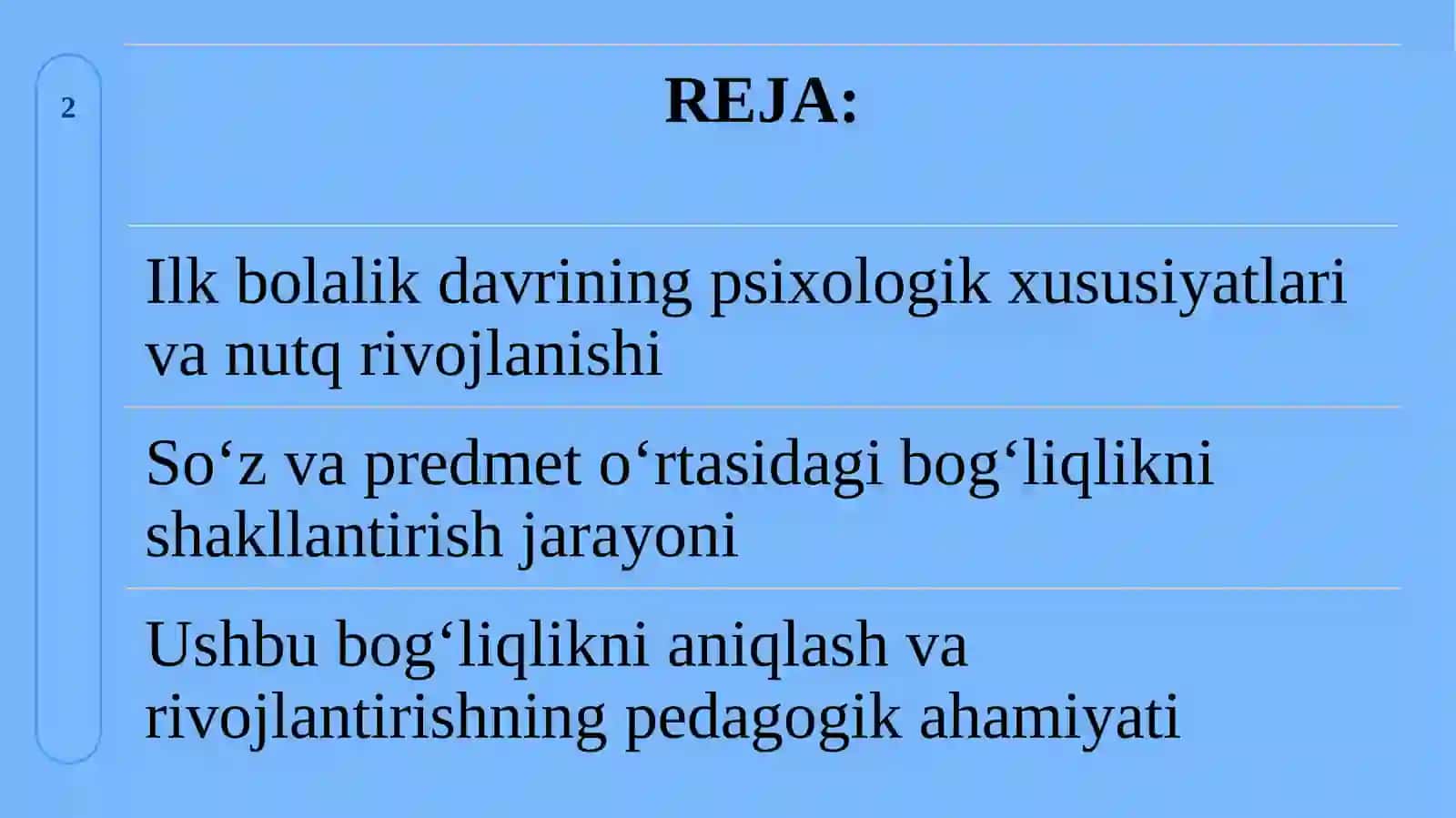 ILK BOLALIK DAVRIDA SO‘Z VA PREDMETLAR O‘RTASIDAGI BOG‘LIQLIKNI ANIQLASH 2