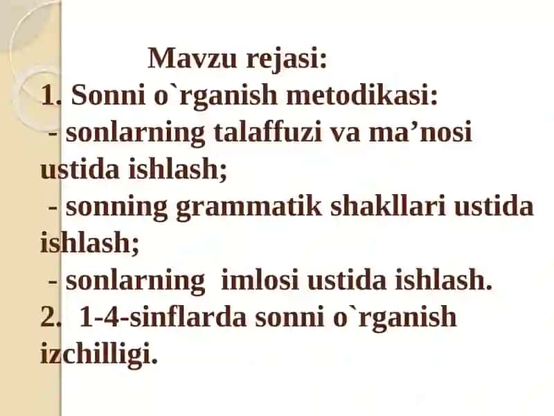Sonnio‘rganishmetodikasi 2