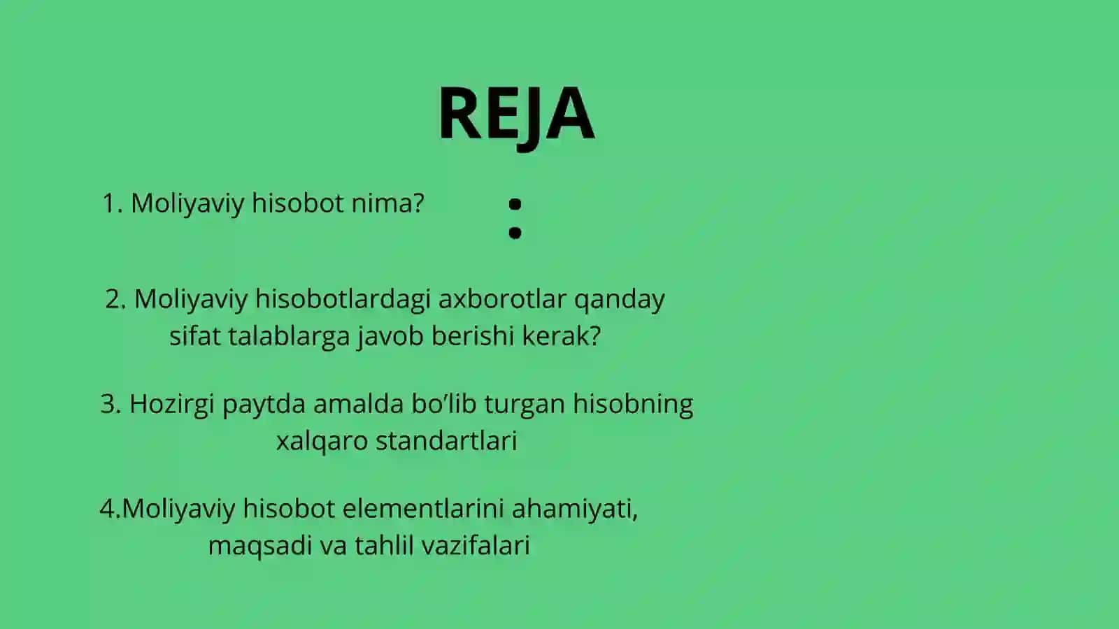 Moliyaviy hisobot fanidan mustaqil ish 2