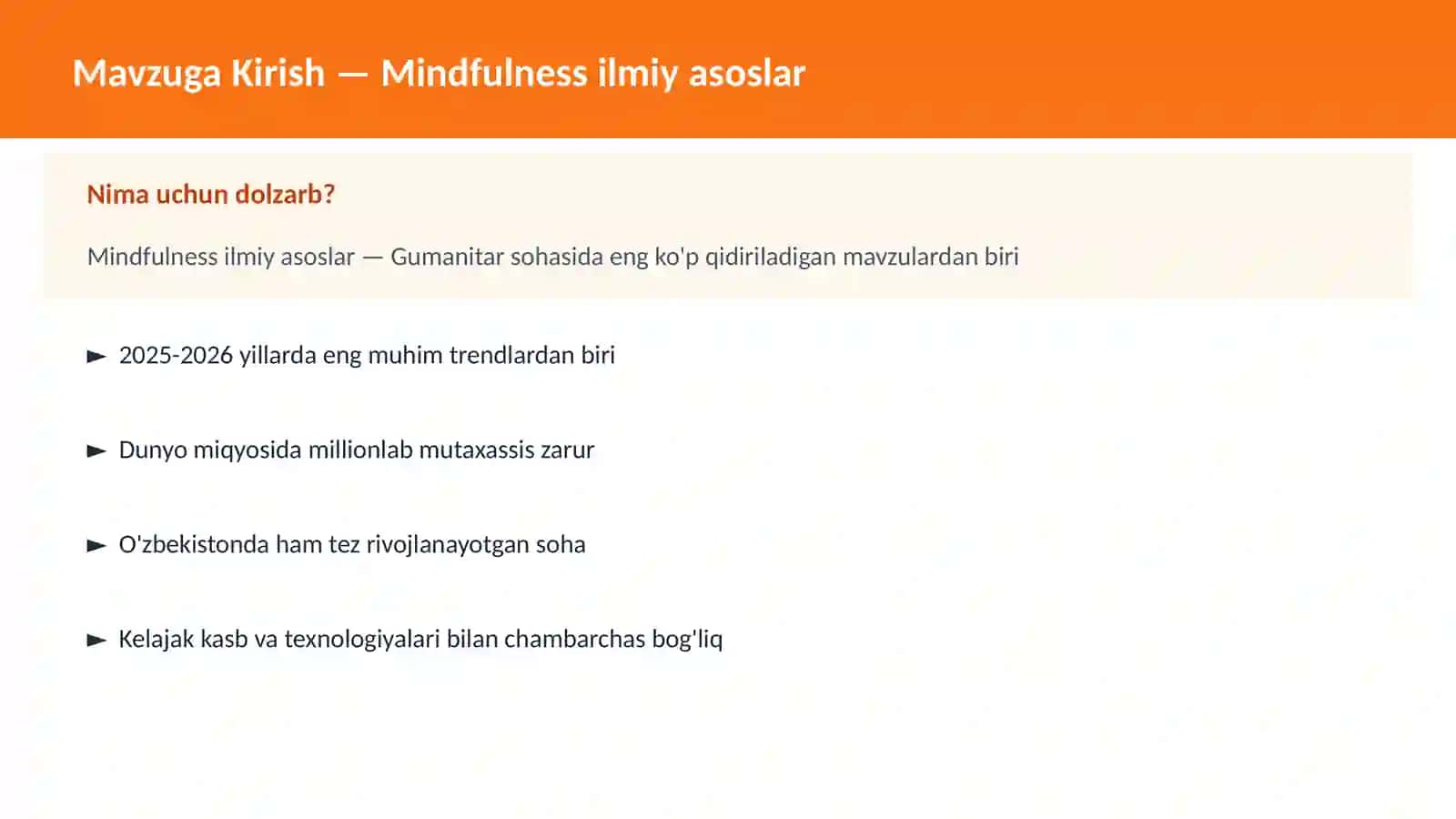 Mindfulness ilmiy asoslar 2