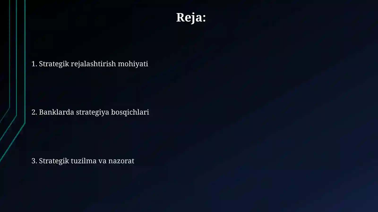 Banklar faoliyatida strategik rejalashtirish va uning tuzilishi 2