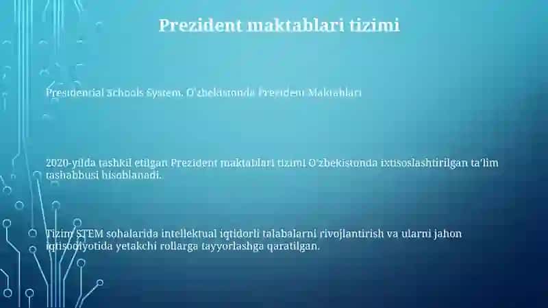 O'Zbekistonda Prezident Maktablari 2
