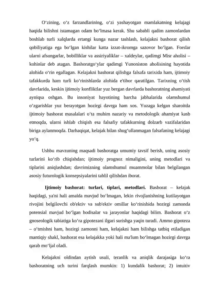 Ijtimoiy prognozlashtirish muammolari 2