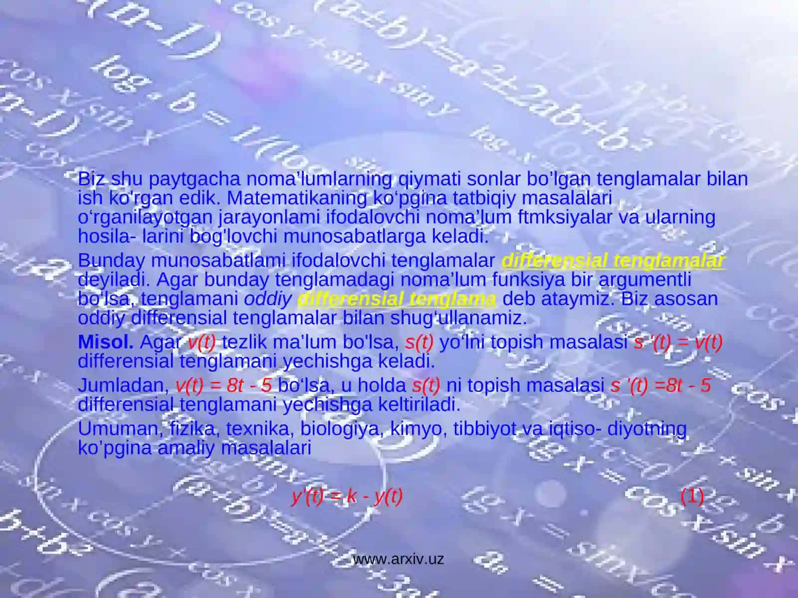 DIFFERENSIAL TENGLAMALAR 2