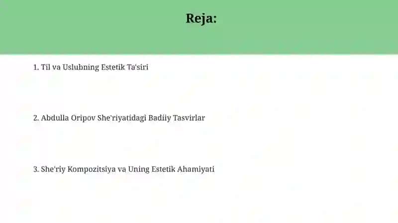 Abdulla oripov she'riyatida estetik ta'sir masalasi 2