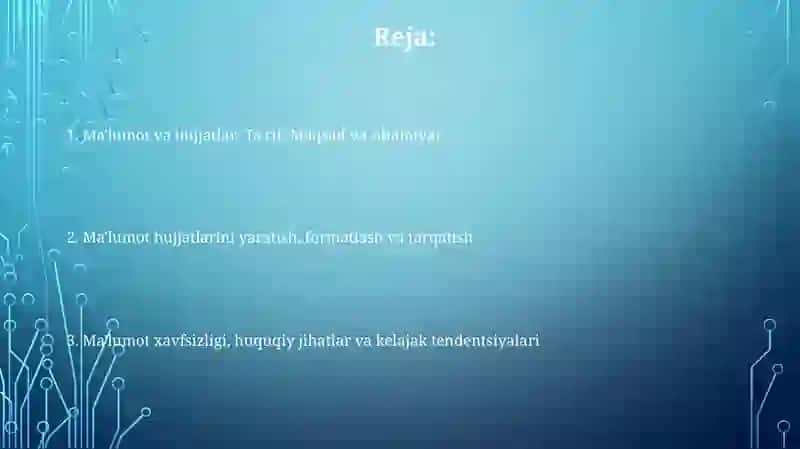 Ma'lumot-axborot hujjatlari 2