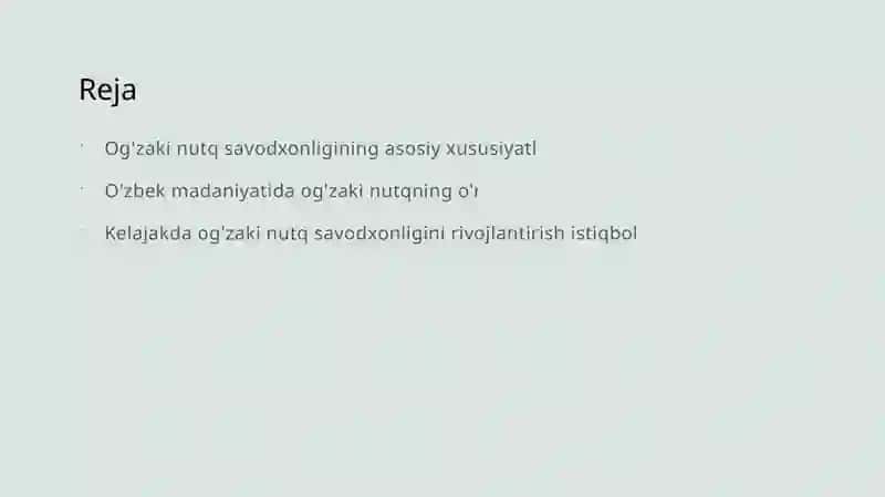 Og'zaki nutq savodxonligining xususiyatlari va istiqbollari 2