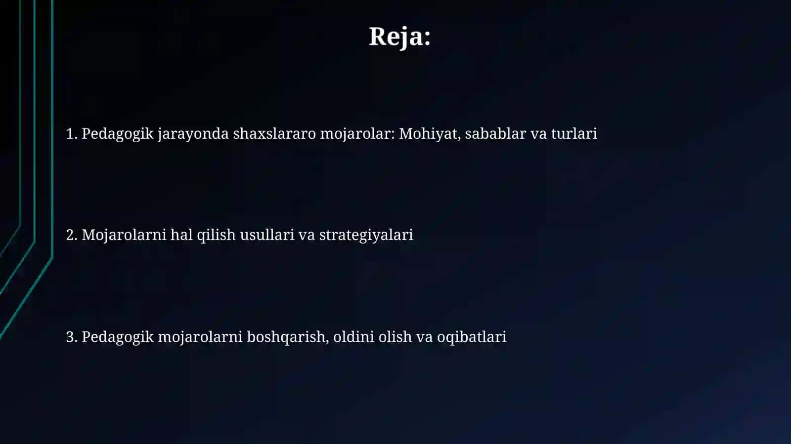 Pedagogik jarayonda shaxslararo mojarolar 2