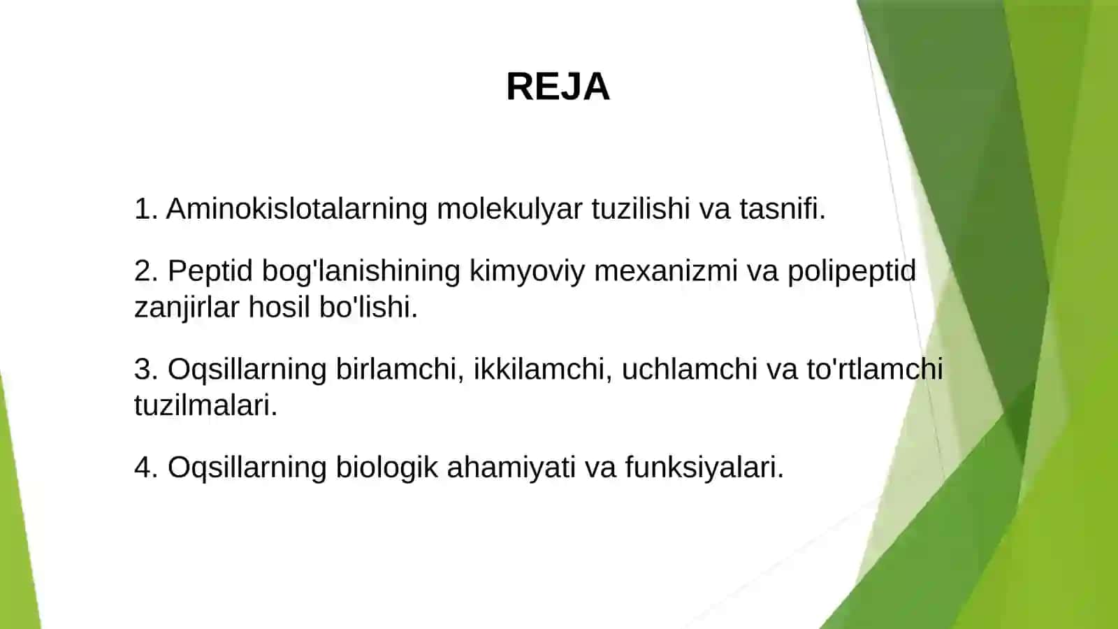 Aminokislotalar peptidlar oqsillar 2