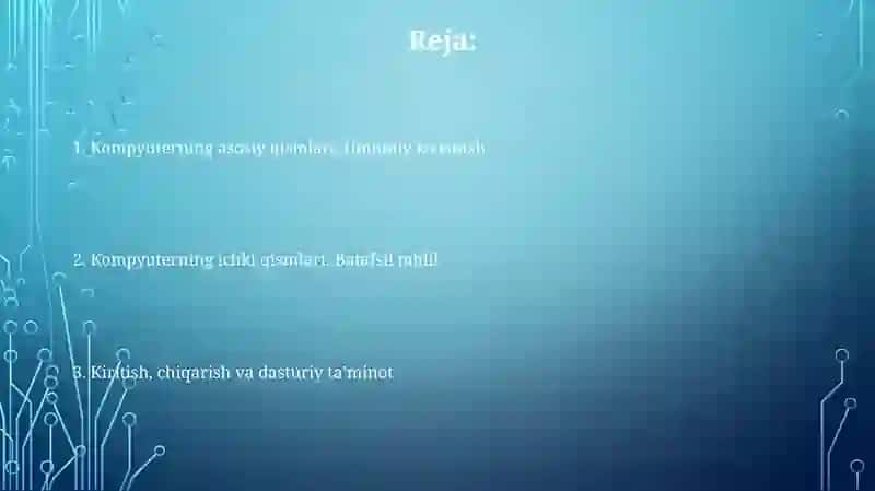 Shaxsiy kompyuterning asosiy qurilmalari 2