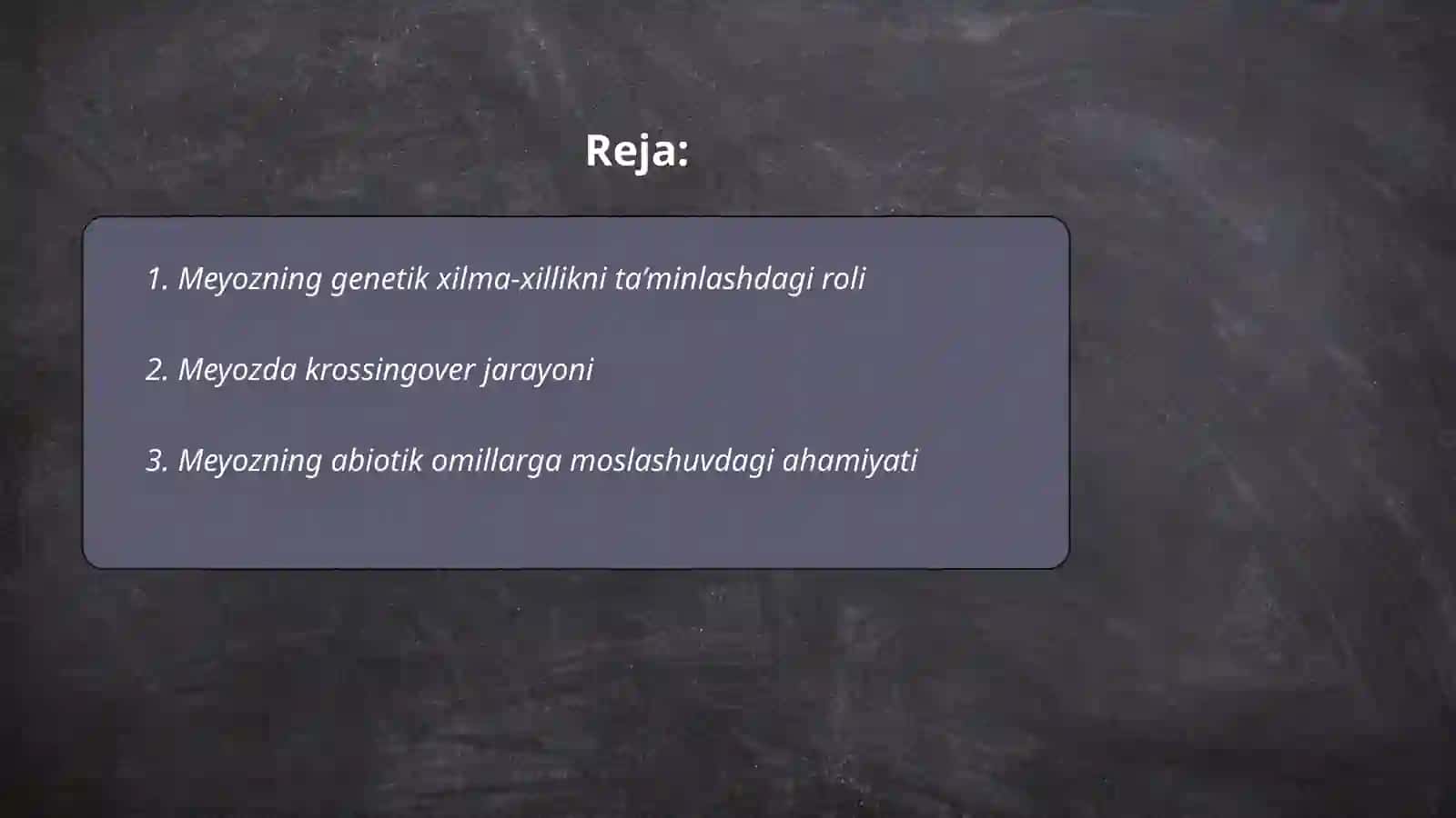 Meyozning biologik ahamiyati 2