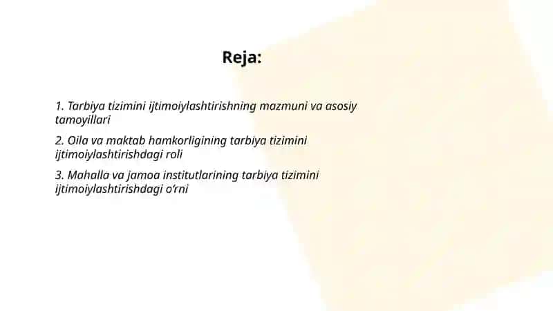 Tarbiya tizimini ijtimoiylashtirish 2
