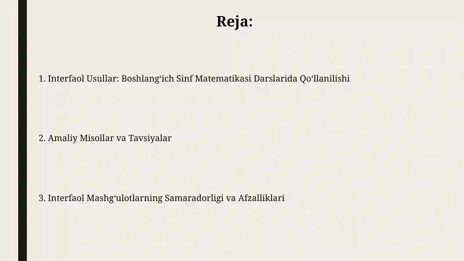 Interfaol Usullar: Boshlangʻich Sinf Matematikasi Darslarida Qoʻllanilishi 2