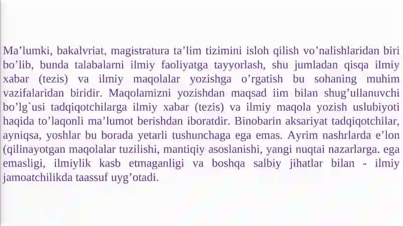 Ilmiy maqola qanday yoziladi? (dastlabki tavsiyalar) 2