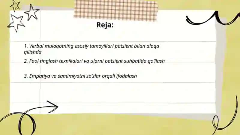 Patsient bilan verbal va noverbal muloqot koʻnikmalari 2