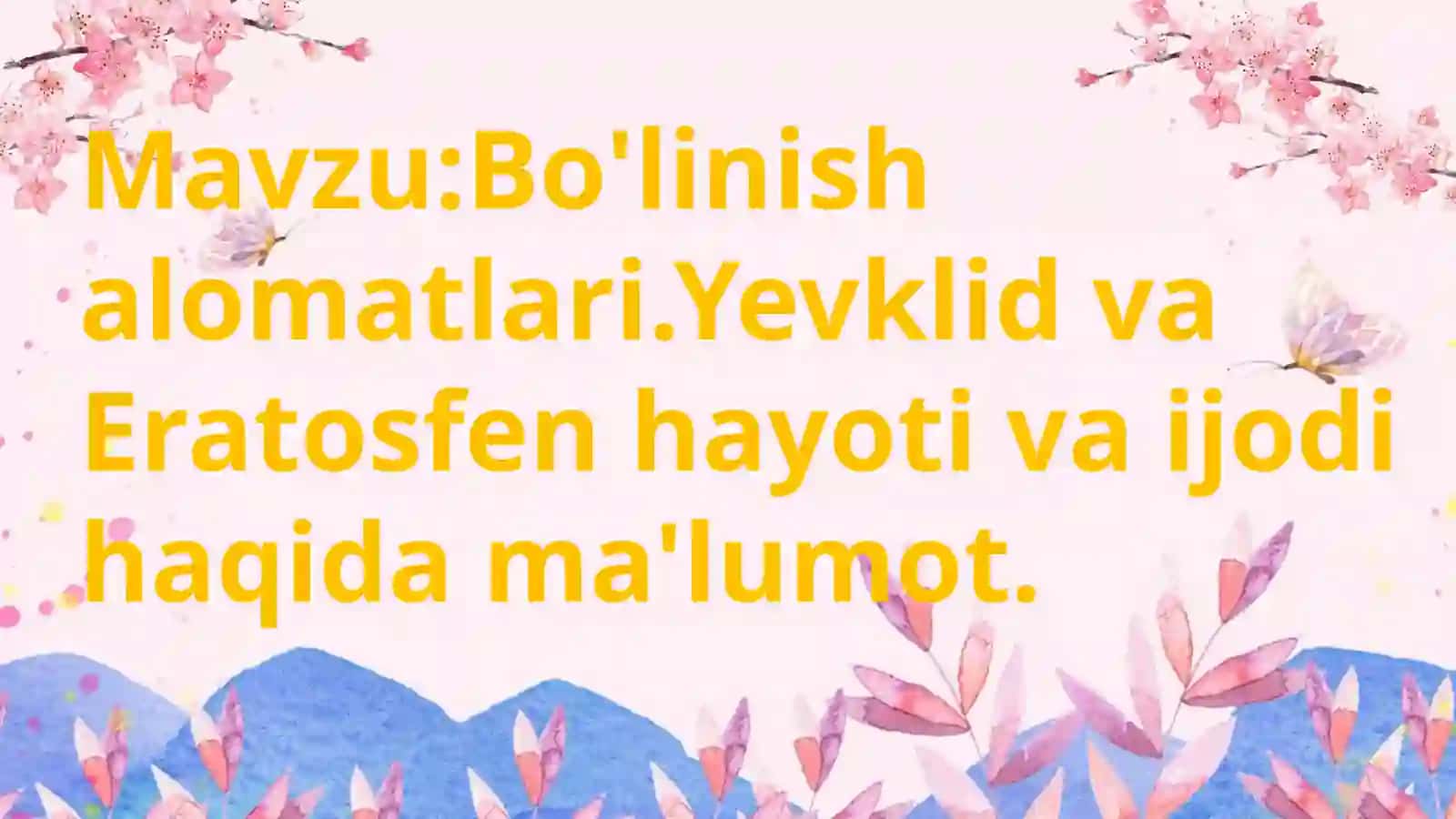 Matematika va uni o'qitish metodikasi fanidan 2