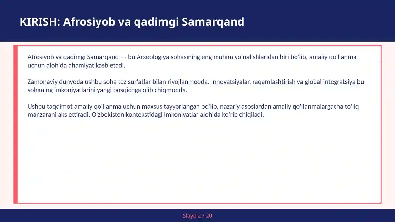 Afrosiyob va qadimgi Samarqand 2