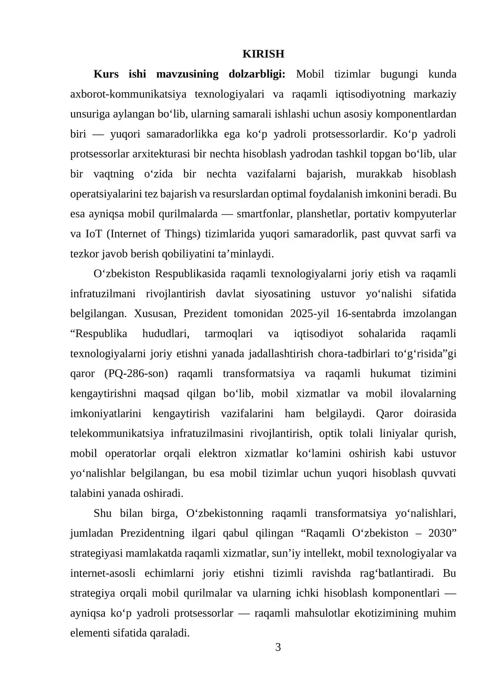MOBIL TIZIMLAR UCHUN MOLJALLANGAN KO‘P YADROLI PRODSESSORLAR 2