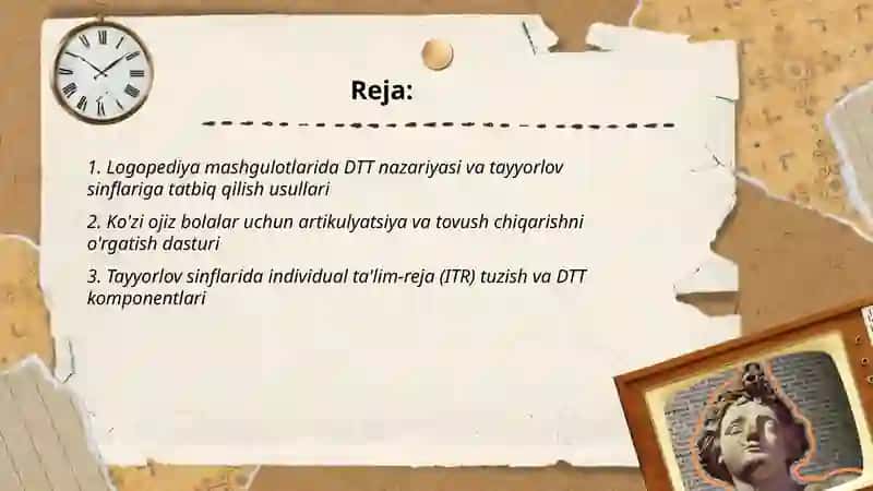 Logopediya mashgulotidan DTT va dastur 2
