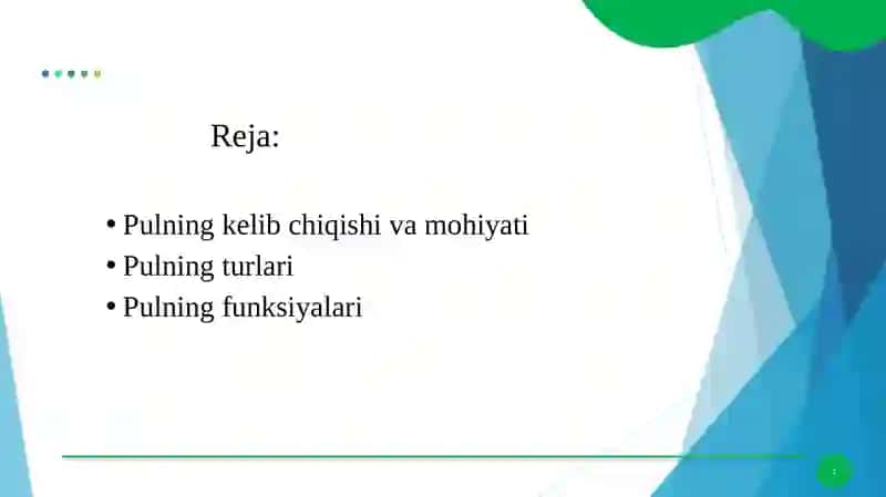 PUL, UNING MOHIYATI VA XUSUSIYATLARI 2