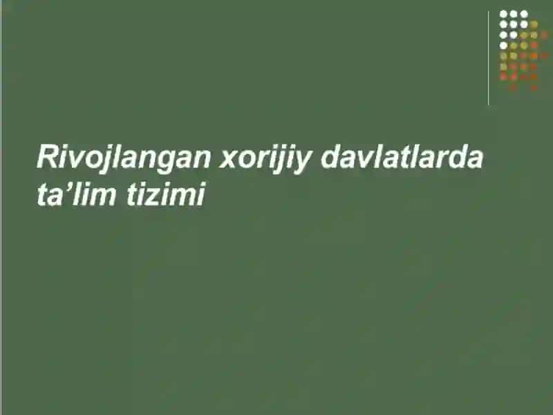 Amerika Qo’shma Shtatlarida ta’lim tizimi 2