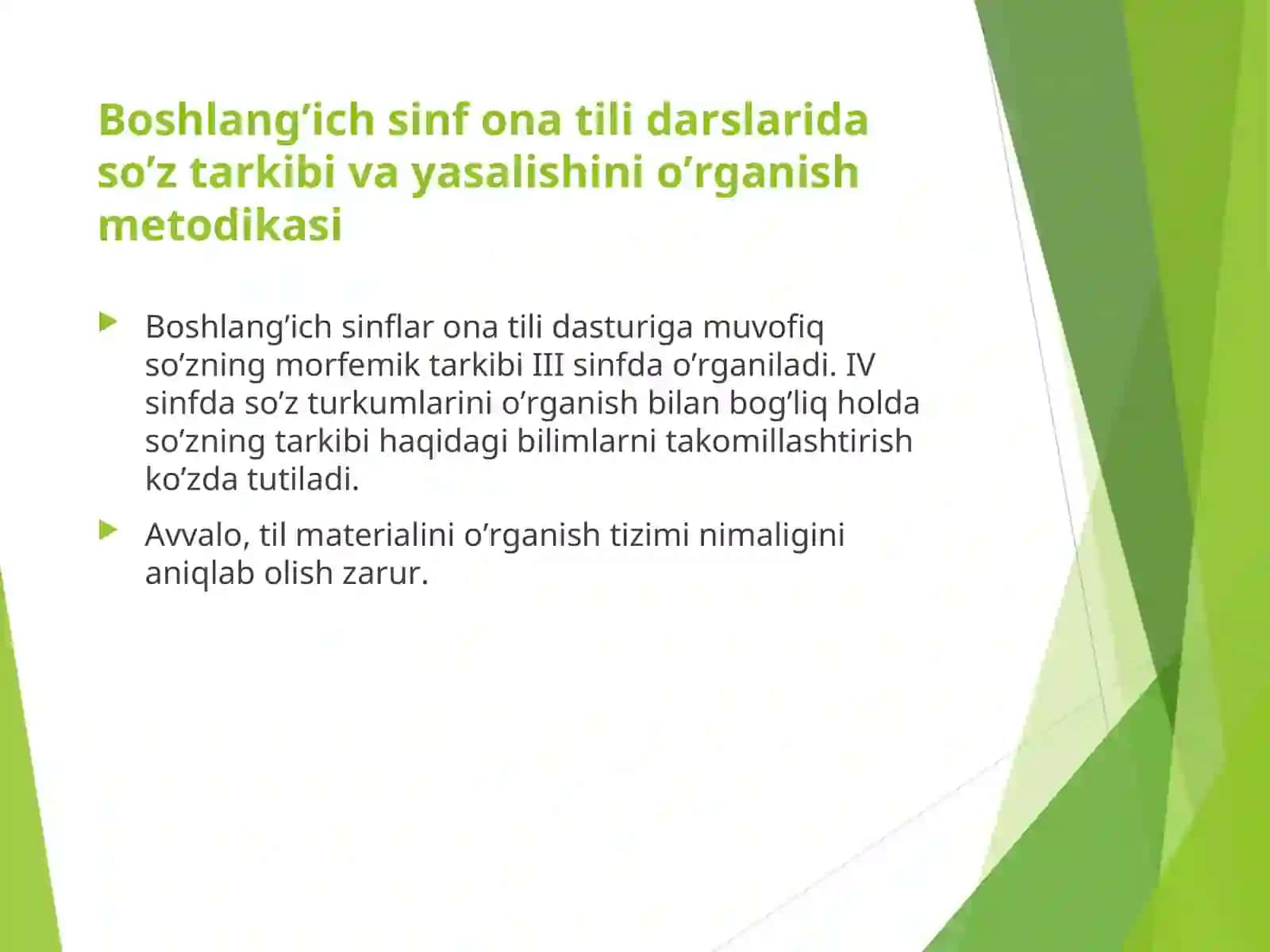Boshlang'ich sinflarda Ona tili darslari 2
