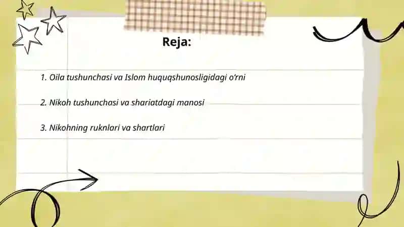 Islom huquqshunosligida oila, nikoh, taloq, idda, zihor tushunchalarini tariflash 2