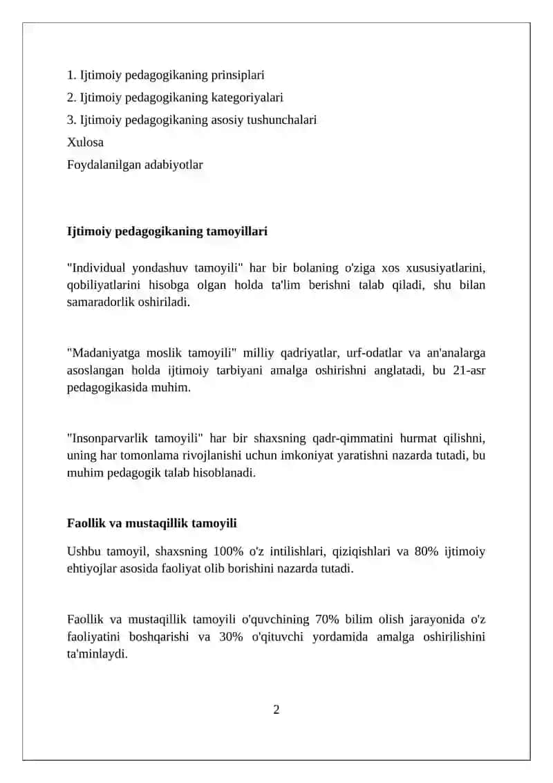 Ijtimoiy pedagogika fanining kategoriylari va tamoyillari 2