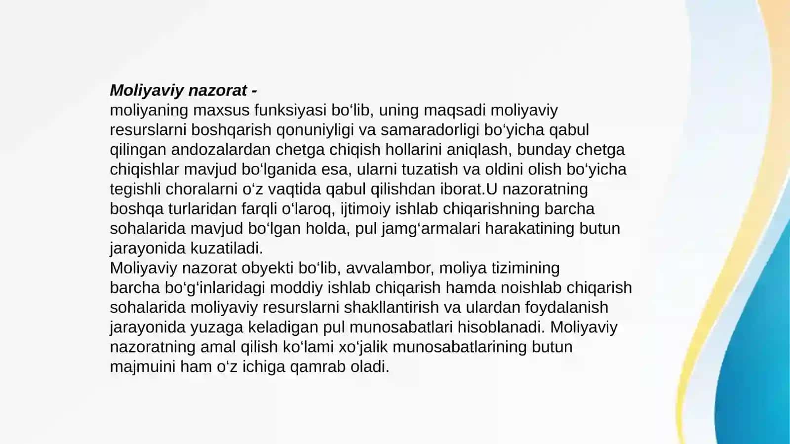 Davlat moliyaviy nazorati 2