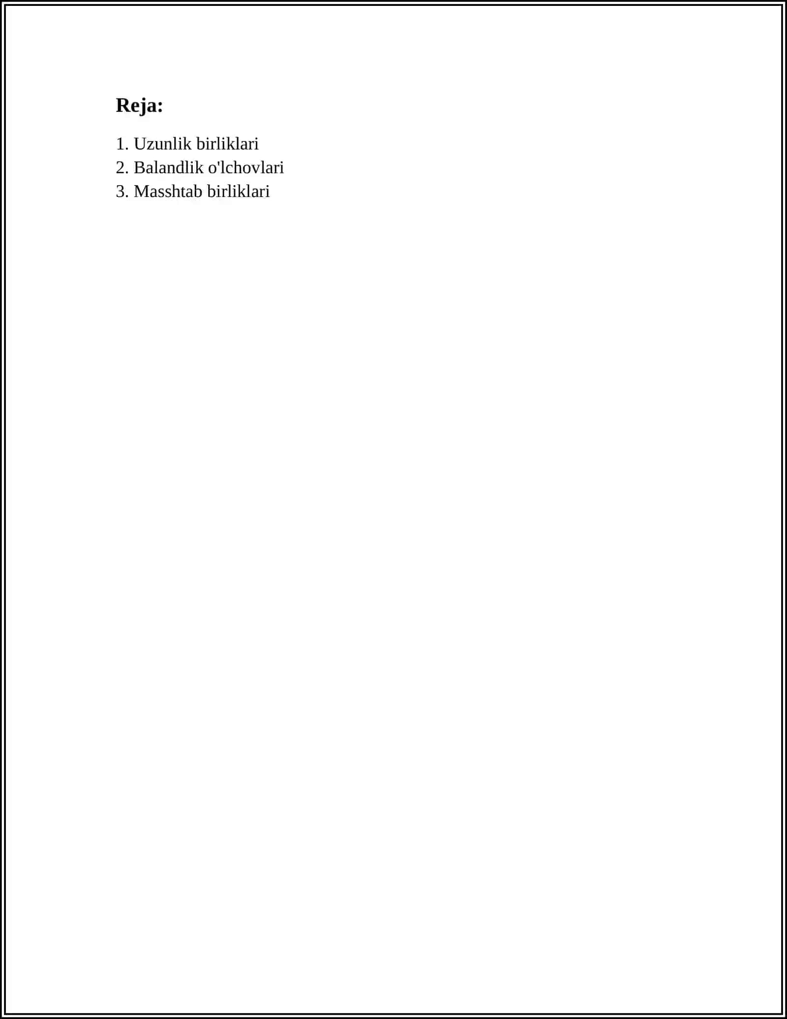 GIODEZYADAN ISHLATILADIGAN OʻLCHOV BIRLIKLAR 2