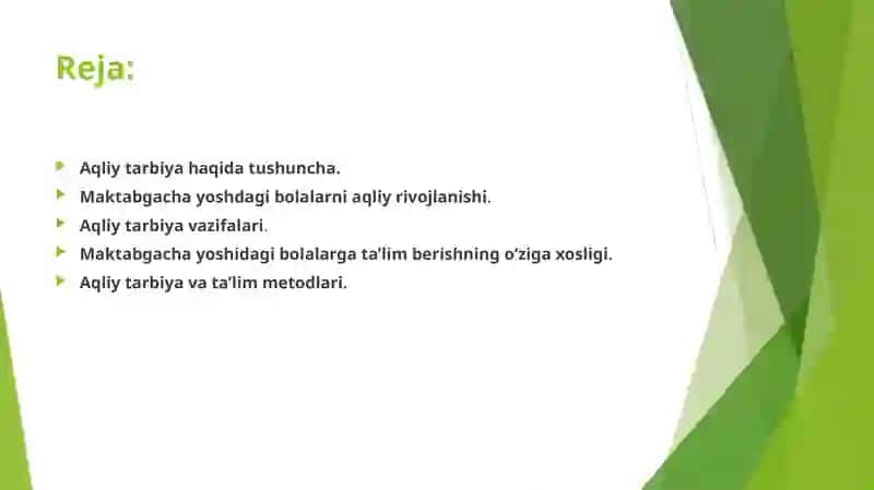 Maktabgacha ta’lim tashkilotlarida aqliy tarbiya berish texnologiyalari 2