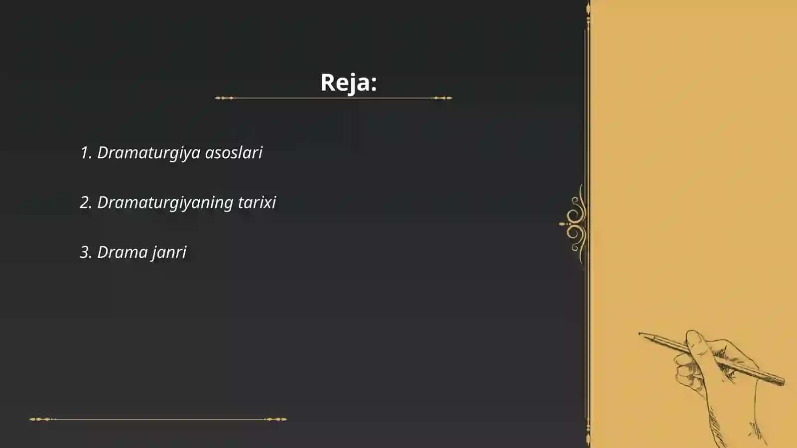 Dramaturgiya va uning janrlari 2